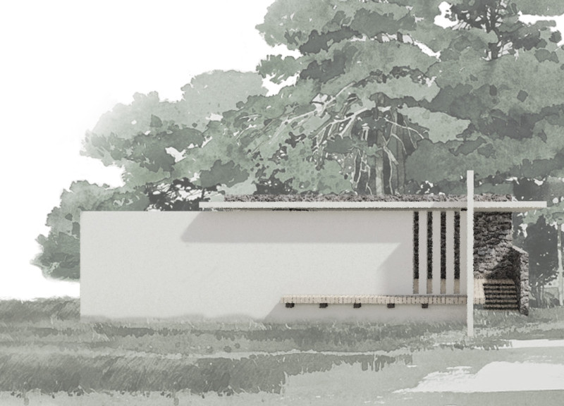 Basalt Walls and Kauri Elements Shaping a Tranquil Meditation Space