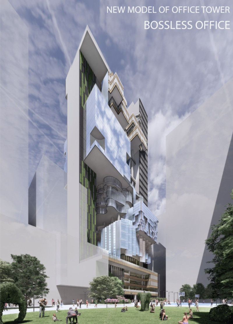 Vertical Workspace Enveloped in Natural Light Featuring Biophilic Design Elements and Innovative Concrete Structure