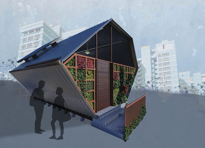 Vertical Farming and Corrugated Metal in a Compact Urban Habitat