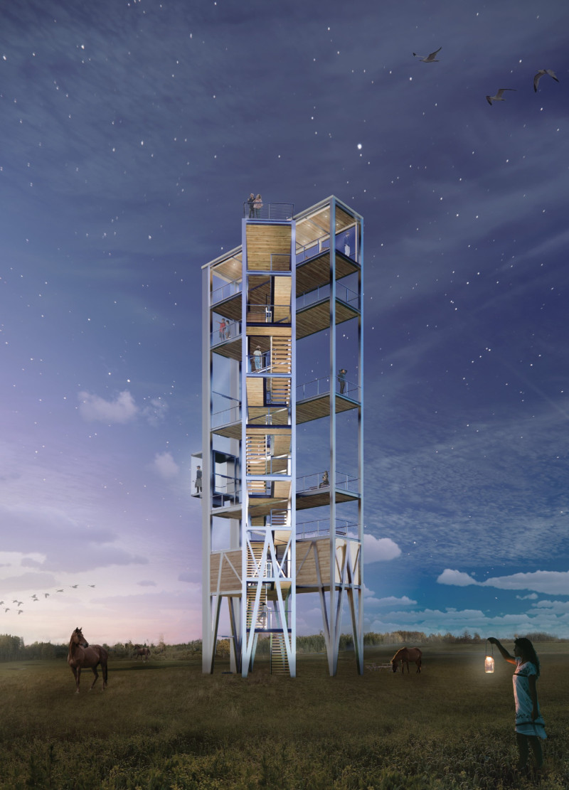 Cross-Laminated Timber Structure Offering Elevated Vistas in a Natural Landscape