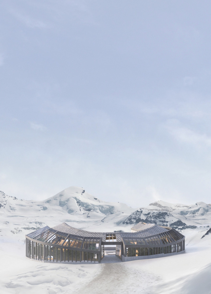 Curvilinear Design Utilizes Cross-Laminated Timber Panels to Integrate with Volcanic Landscape