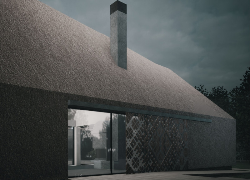 Thatch Roof Pavilion with Cross Laminated Timber and Natural Light