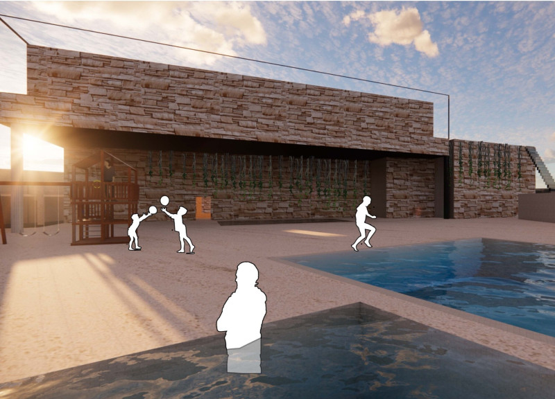 Climbing Vines Against Stone Walls in a Sensory Vineyard Retreat