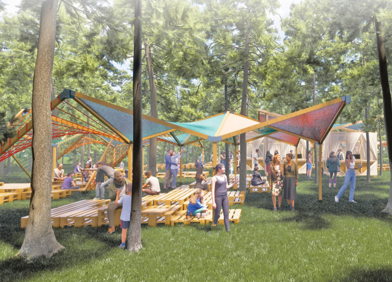 Dynamic Canopy and Flexible Timber Stalls for Community Engagement