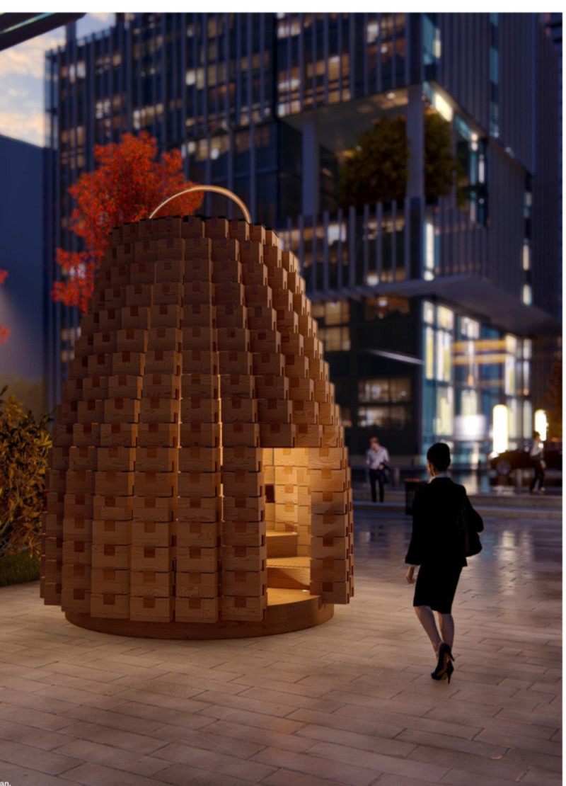 Reflections in Red: Modular Cabin with Faraday Cage and Timber Panels
