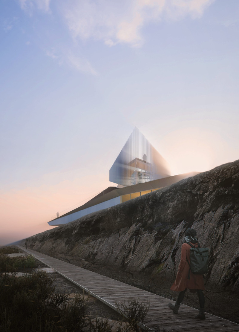 Crown of Aluminum and Timber Overlooking Geological Fissure