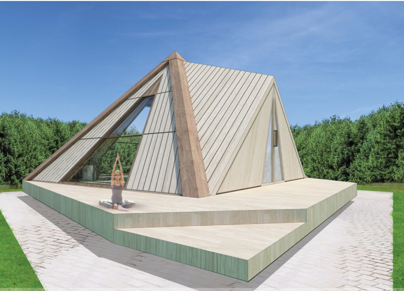 Pyramid-Shaped Retreat Uniting Sacred Geometry and Nature
