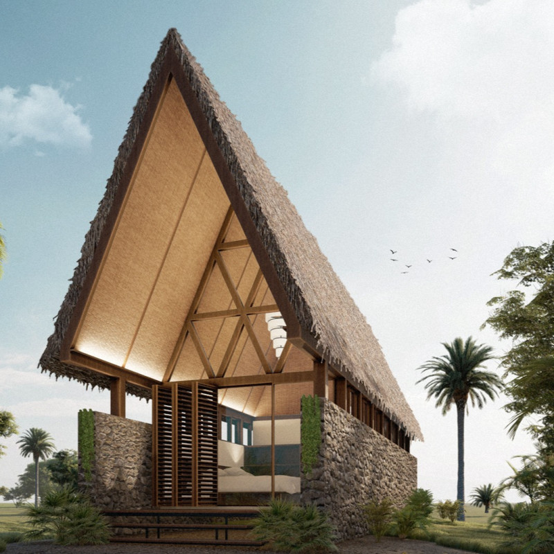 Stone Walls and Thatched Roofs Creating Tranquil Retreat Spaces