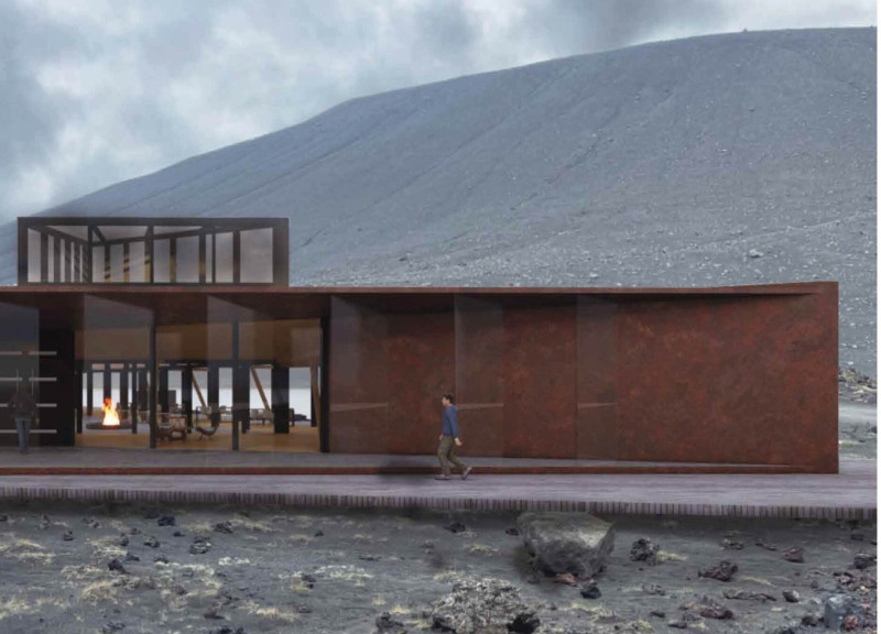 Greenhouse Effect in a Triangle with Corten and Steel