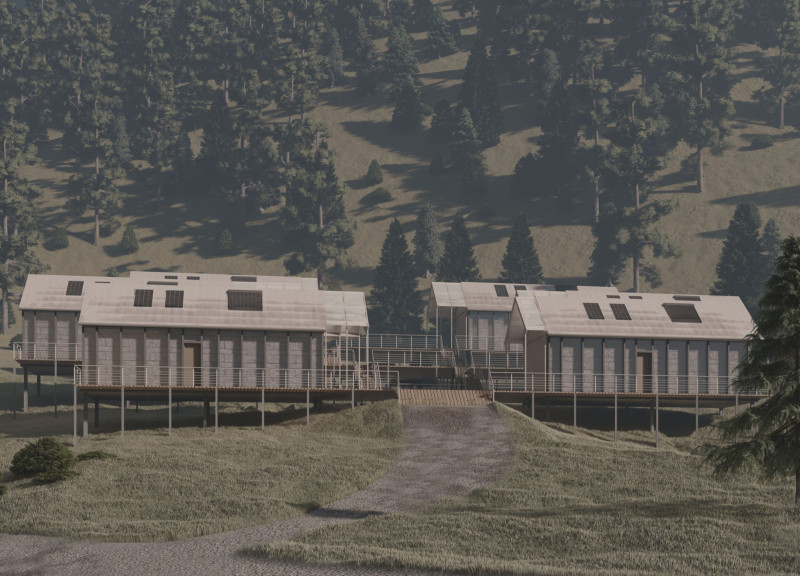 Recycled Marble Residue and Elevated Timber Structures in Sustainable Worker Housing