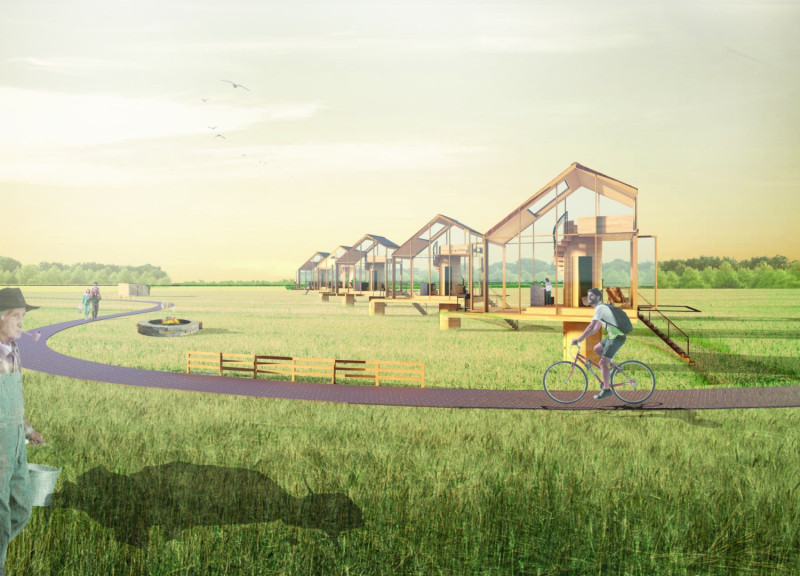 Mezzanine Cabin with Bio Digester and Full-Glazed Windows