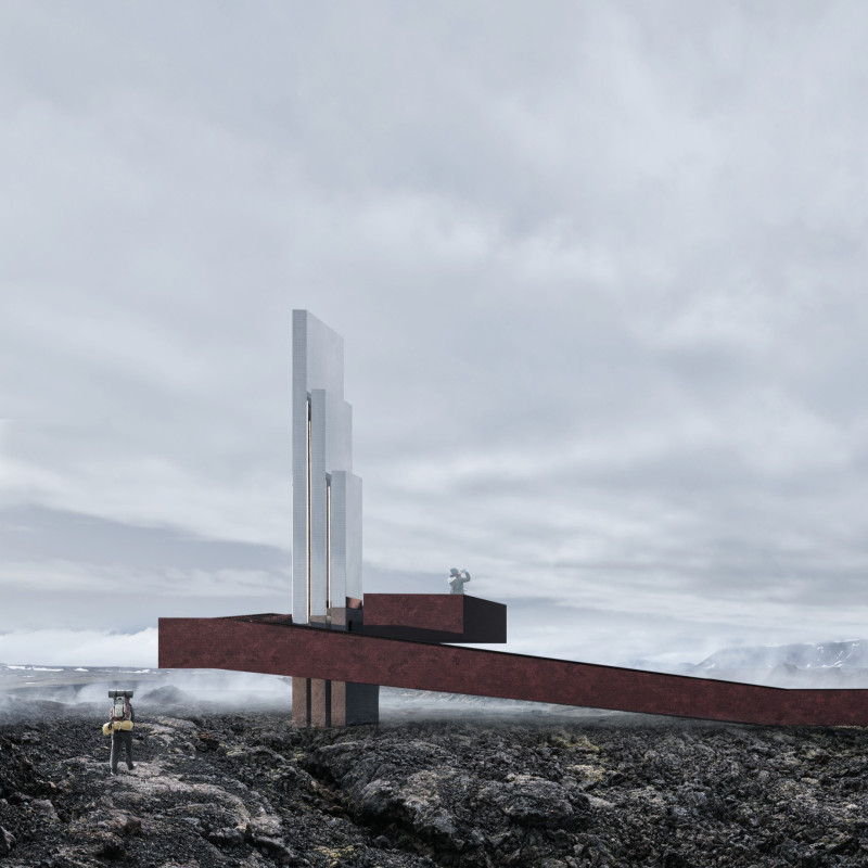 Basalt and Turf Formed Grotto with Curved Pathways for Exploration