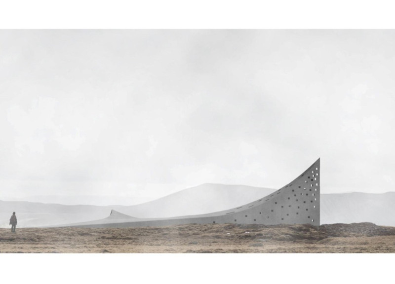 Charred Wooden Shingles and Green Roof Integration in a Community-Centric Space