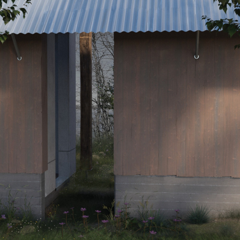 Repurposed Timber and Baltic Pink-Dolomite Form Unique Artist Studio and Duplexes