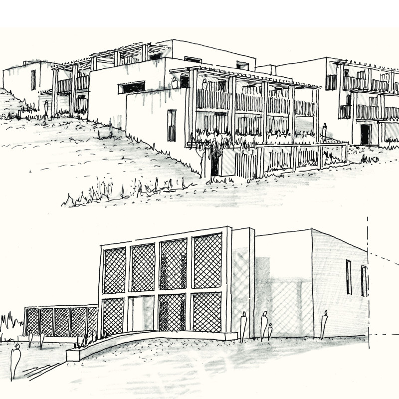 Perforated Brick Screens and Natural Wood Framing in a Vineyard Retreat