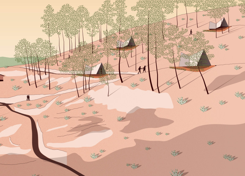 Natural Clay Tiles and Local Pine Design Elements in an Eco-Friendly Family Retreat