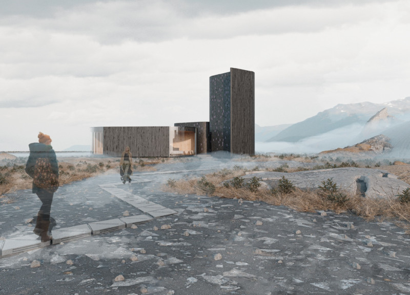 Charred Wooden Shingles and Cross-Laminated Timber Panels in a Multifunctional Urban Space