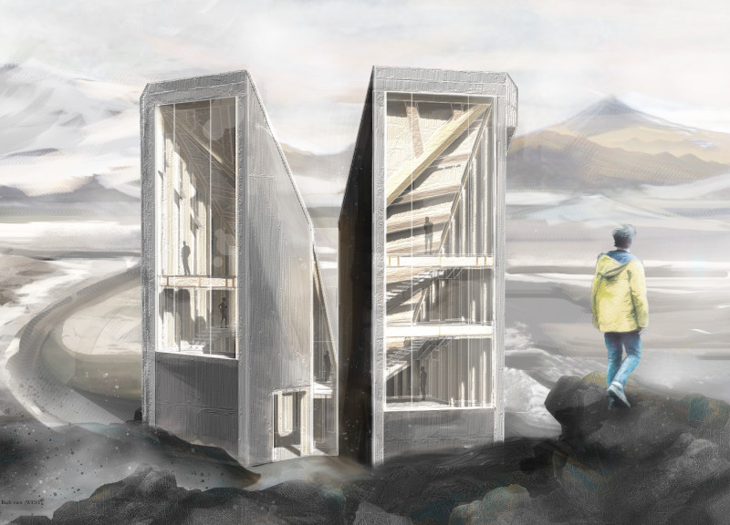 Lava Granule Pathways and Basaltic Formations in a Volcanic Landscape