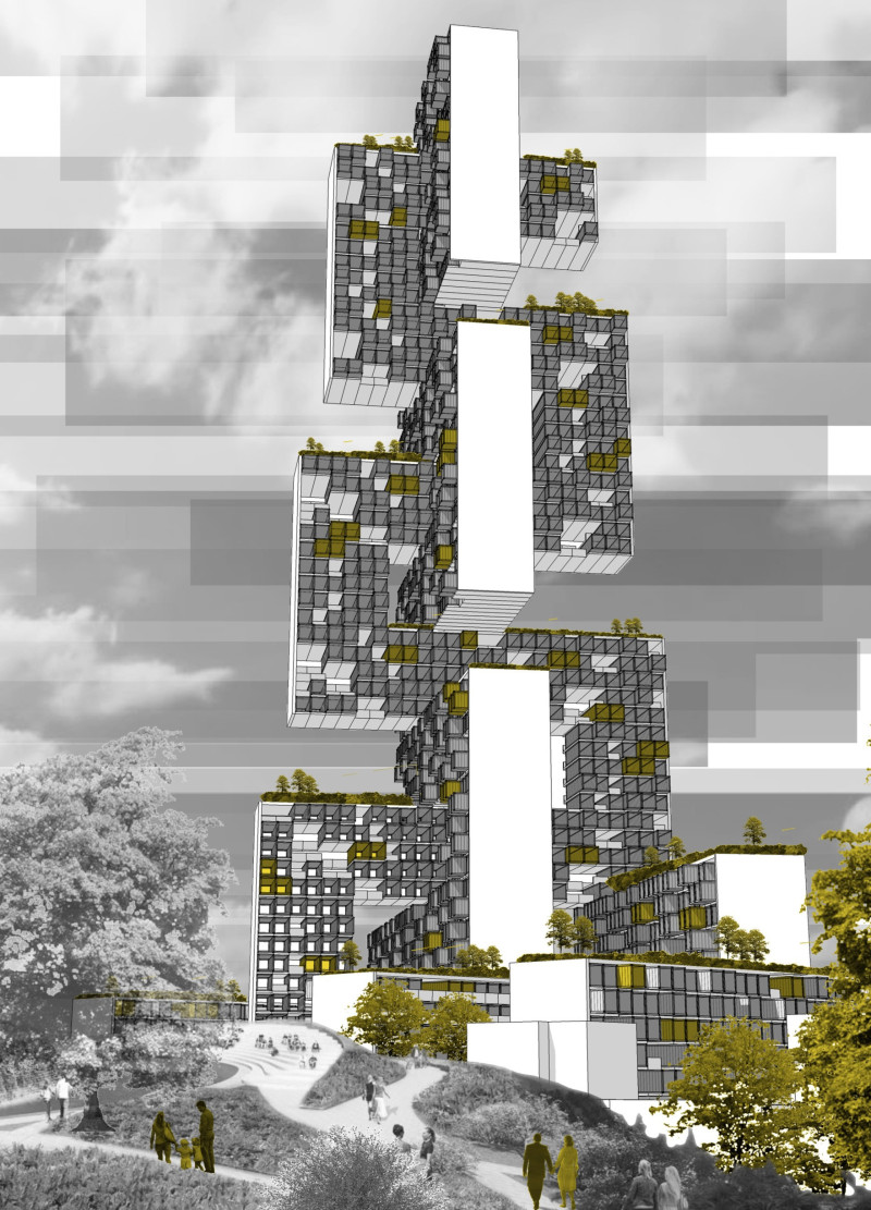 Elevated Living with Sky Gardens and Prefabricated Structures