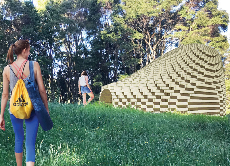 Cocoon-Like Retreat Crafted from Local Timber Logs