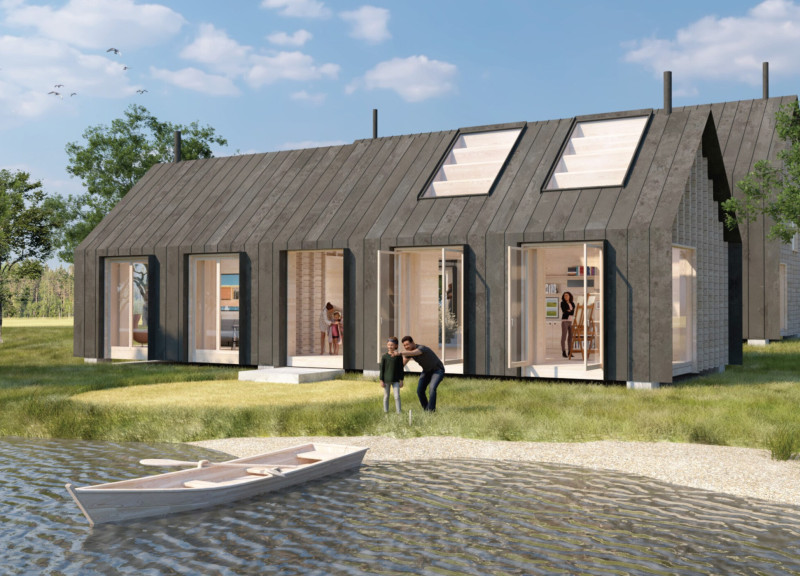Black Steel Cladding with Notched Beams for Flexible Community Living