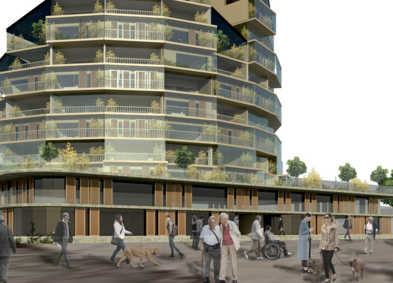 Wedge-Shaped Homes with High-Performance Windows and Hybrid Timber Construction