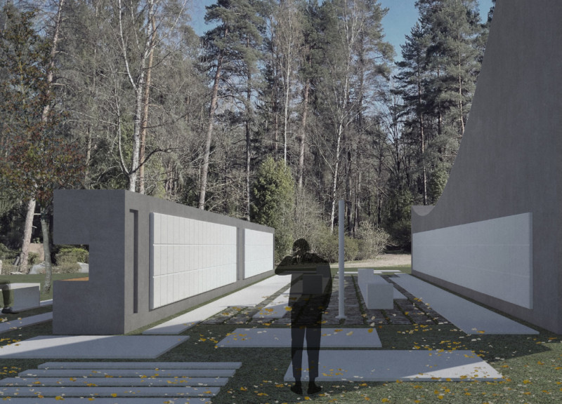 Granite-Lined Canopies Framing Contemplation in a Forest Columbarium
