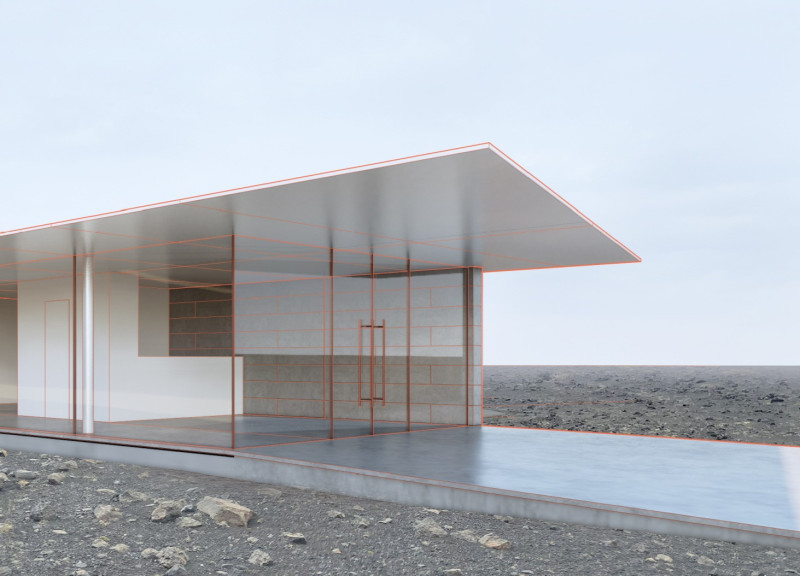 Panoramic Views Framed by Concrete and Glass in a Volcanic Landscape
