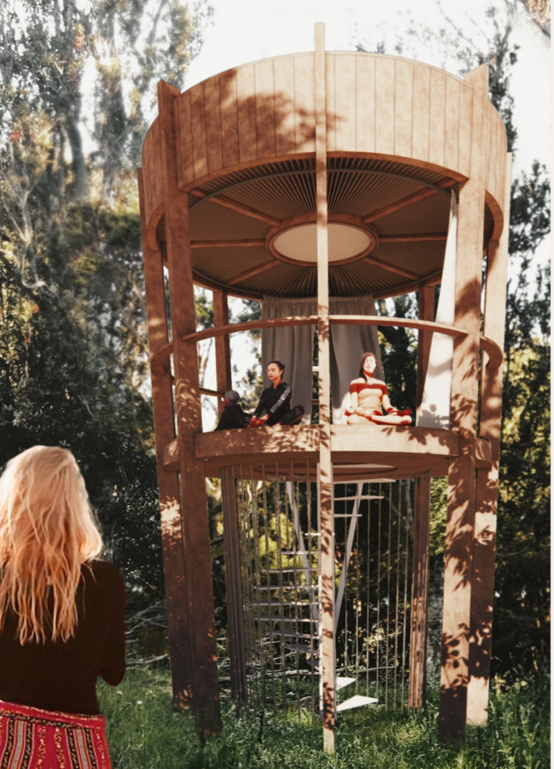 Scented Pathways Through Organic Forms in a Serene Retreat