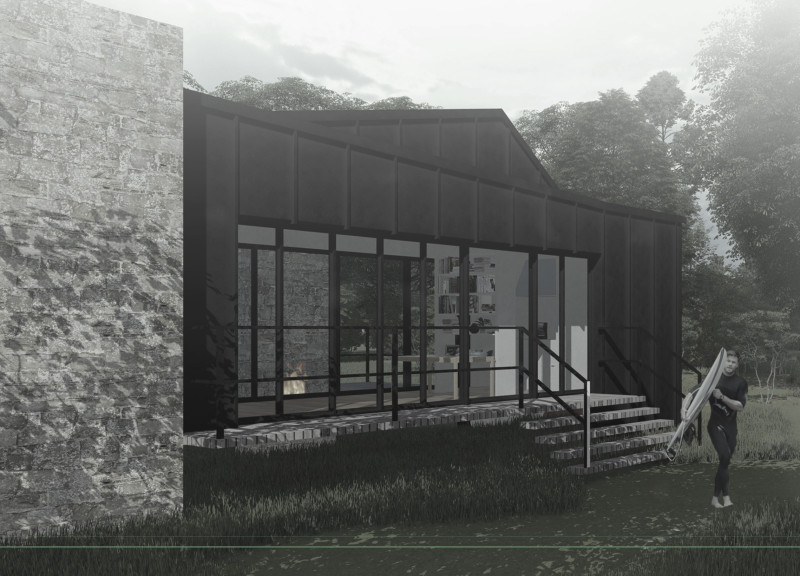 Rainwater Harvesting Through a Zinc Facade and Thermal Stone Wall Micro House