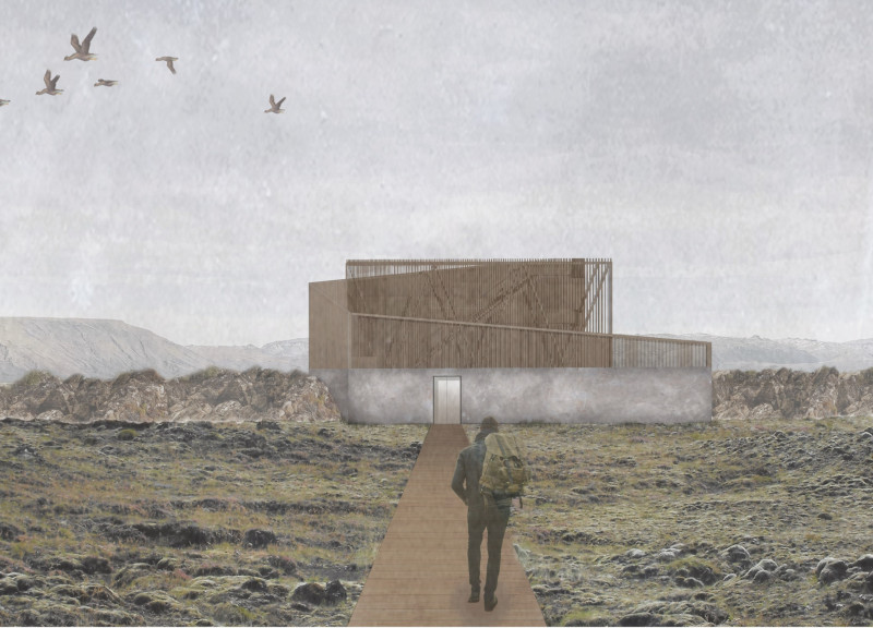 Geothermal Haven Crafted with Spiraling Wooden Panels