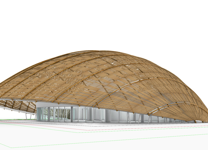 Gridshell Canopy Crafted from Palm Leaves for Ecological Visitor Engagement