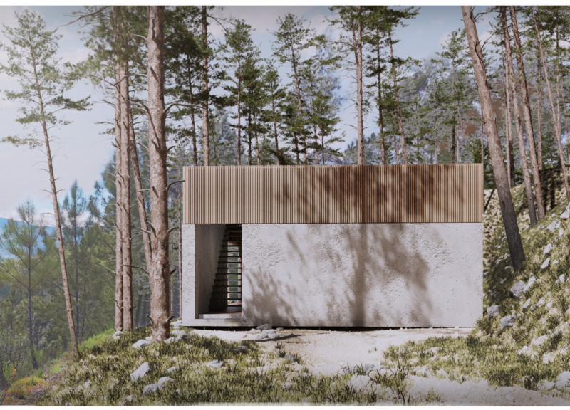 Textured Plaster and Timber Slats in a Valley Community Space