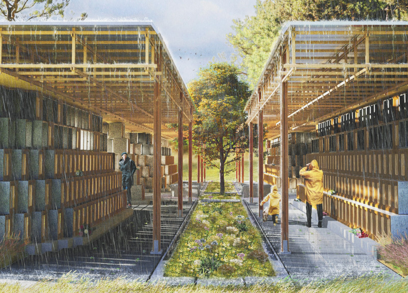 Perforated Walls and Modular Niches in a Communal Memorial Space