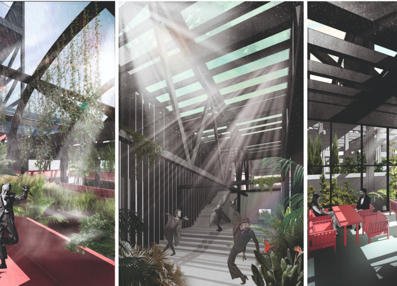 Burnt Larch and Monolithic Concrete Embrace Agriculture in a Greenhouse Restaurant