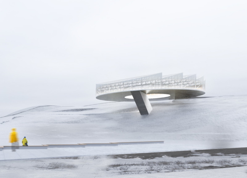 Metal Frames and Red Accents Defining Community Connections in Iceland