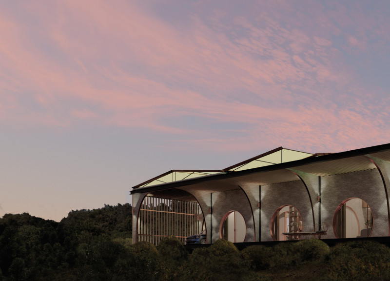 Flexible Micro-Blocks with Mycelium and Recycled Steel in Coastal Living