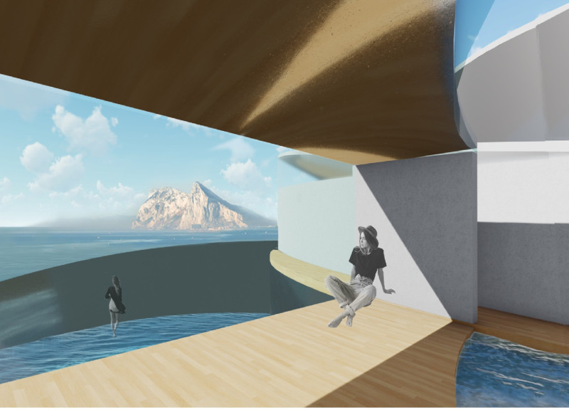 Reflections in Glass Along the Coastline