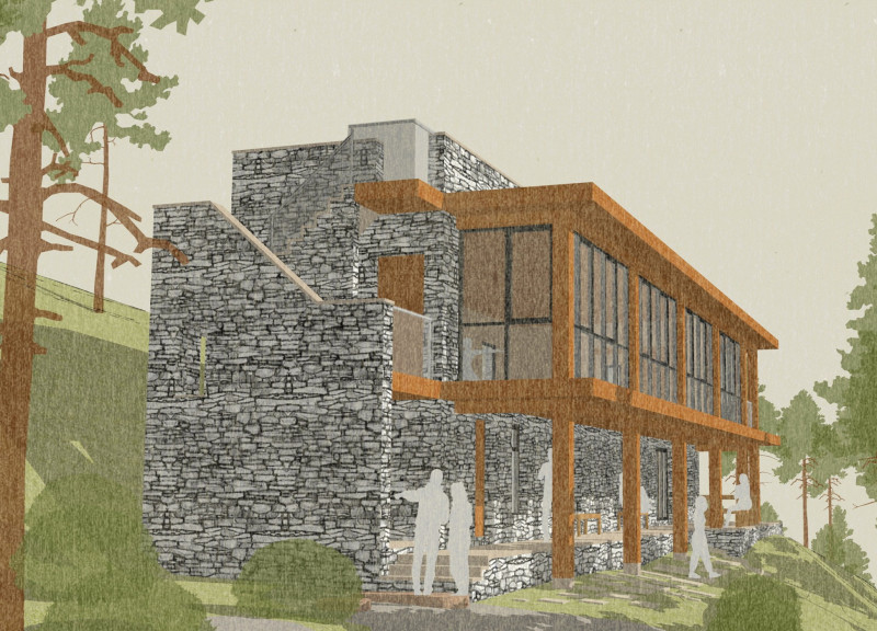 Zen Garden with Bio-Filtration and Timber Loggia Aimed at Wellness