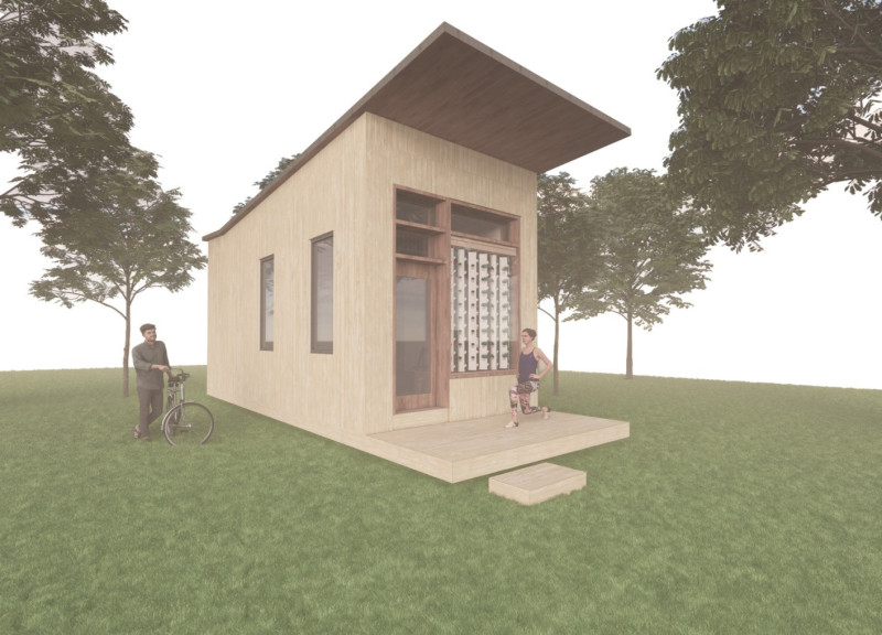 Straw Bale Microhome Emphasizing Solar Gain Through Elevated Design