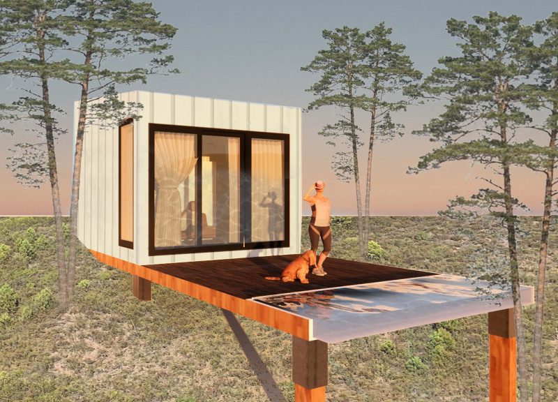 Water Mirror and Concrete Foundations Enhancing Mindful Reflection Spaces