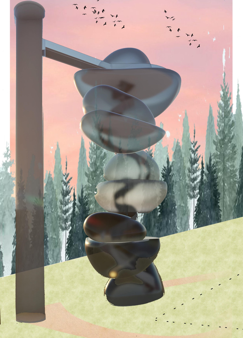 Blobs of Wood and Glass Create Elevated Panoramic Perspectives