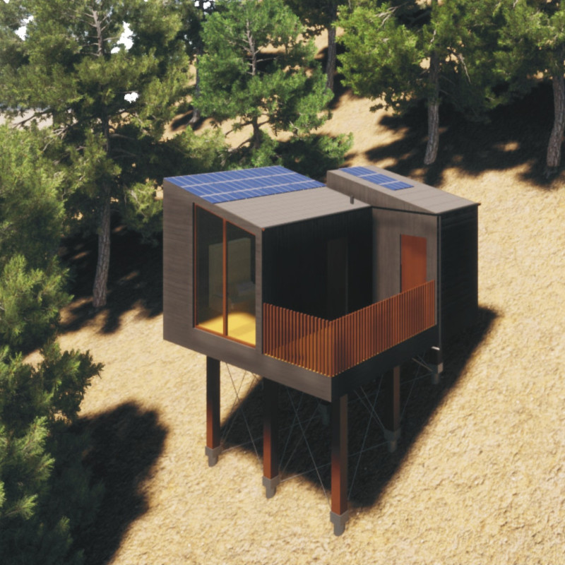 Fiber-Reinforced Concrete Pods with Greywater Recovery on a Cliff