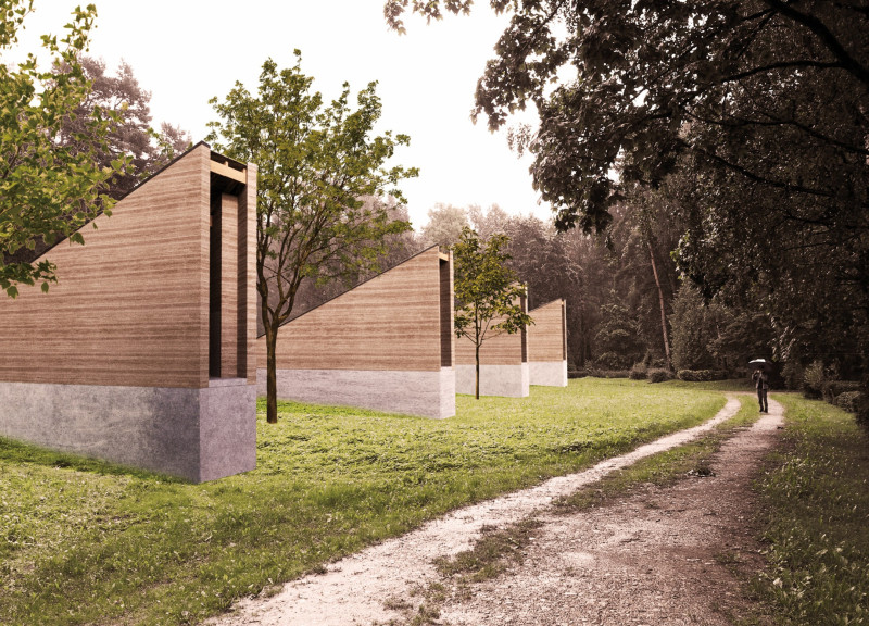 Rammed Earth Columbarium with Elevated Niches in the Latvian Landscape