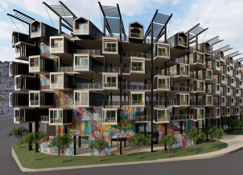 Modular Steel Framework Supporting Vibrant Community Hub