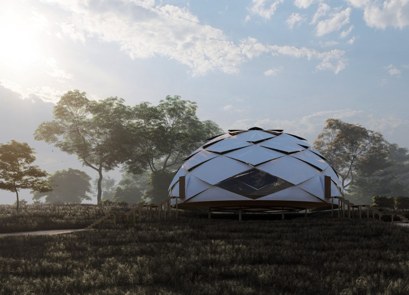 Bamboo Structure with PVC Fabric Skin for Community Gatherings