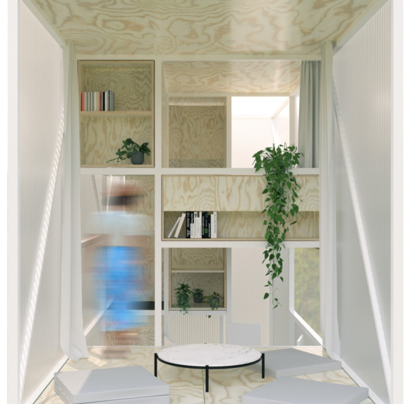 Vertical Living in Polycarbonate and Wood with Garden Integration