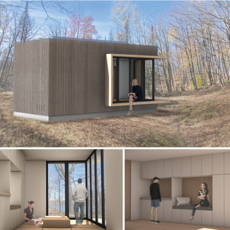 Burnt Cedar Siding with Extruded Polystyrene Insulation in a Compact Micro Home