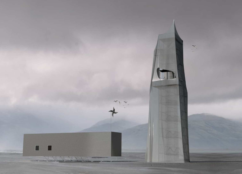 Perforated Steel Drape Enhances Geothermal Viewpoint Experience