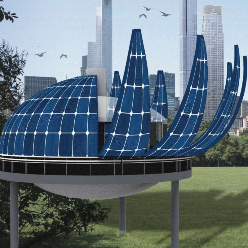 Glass Dome Housing with Rainwater Fabric for Essential Workers